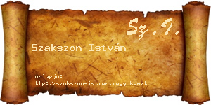 Szakszon István névjegykártya
