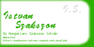 istvan szakszon business card